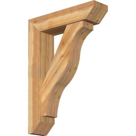 Ekena Millwork Funston Slat Rough Sawn Bracket w/ Offset Brace, Western Red Cedar, 8"W x 32"D x 44"H BKT0806X32X44FST06RWR